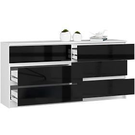 KOMMODE K160 6SZ CLP PK SCHWARZ GLANZ