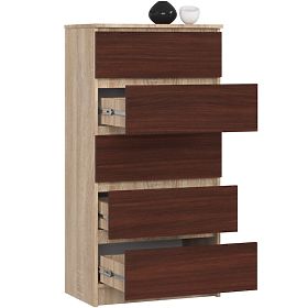 KOMMODE K60 5SZ CLP PK EICHE SONOMA / WENGE