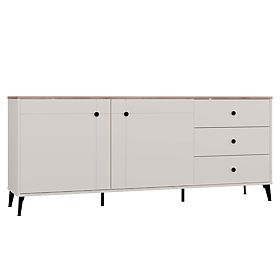 Kommode POINT 2D3S Kaschmir Beige Eiche Castello Schrank 3 Schubladen 2 Türen Wohnzimmer