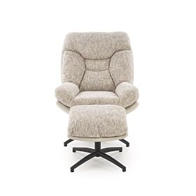 KRONOS Sessel mit Fußhocker, beige / mehrfarbig (1p=1 Stück), Halmar