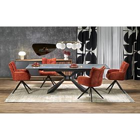 LUCIANO ausziehbarer Tisch, Platte: blauer Marmor (2p=1Stk)
