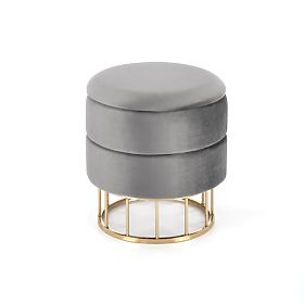 MINTY Pouf Grau / Gold (1p=1Stk), Halmar