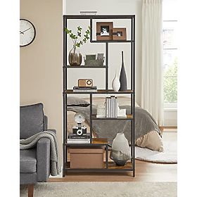 Moderne Wohnzimmer-Bibliothek mit 6 Regalen, LEOBERT