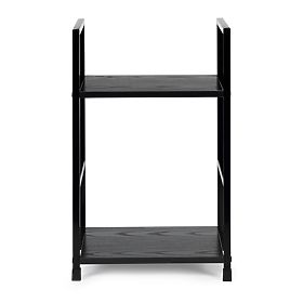 Moderner Holzregal Nachttisch 2 Regale LOFT schwarz, MODERNHOME