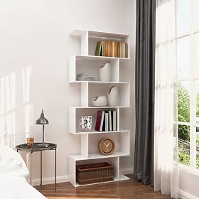 Moderner Regal für das Wohnzimmer, Gitter, 5 Regalböden, weiß, MODERNHOME