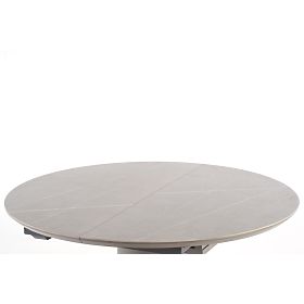 MUSCAT ausziehbarer Tischplatte - grauer Marmor, Bein - hellgrau / gold