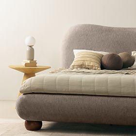 Polsterbett Bowee 160x200 cm, mit Lattenrost, grau, Kugelfüße, lectus