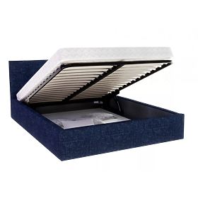 Polsterbett TULSA 160 x 200 cm – Dunkelblau