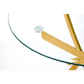 RAYMOND Tisch, Platte - transparent, Beine - gold (2p=1Stk)