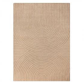 Rechteckiger Teppich Isla, Bögen, getuftet, Wolle, dunkelbeige, Teppichgröße: 190x290, lectus