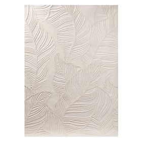 Rechteckiger Teppich Mona, getuftet, Wolle, cremefarben, Blätter, Teppichgröße: 190x290