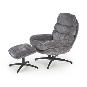Relaxsessel DARIO mit Fußhocker und Schaukel-Funktion, grau (1p=1Stk), Halmar