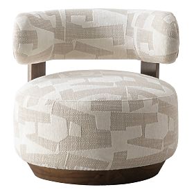 Relaxsessel Dolce, abgerundete Formen, beige/creme, Nussbaum, lectus