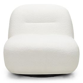 Relaxsessel Giorgia mit Drehfuß, cremefarben, Bouclé