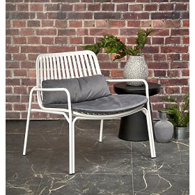 Relaxsessel MELBY, Gestell - weiß, Polsterung - grau (2p=6 Stück), Halmar