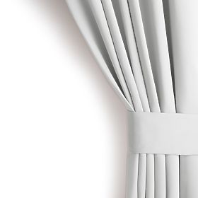 RESTILO BLACKOUT Vorhang Farbe Weiß, Halteschleife, klassischer Stil, silberne Ösen, Material bl