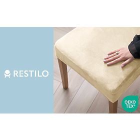 RESTILO Stuhlhusse SENTO Farbe Hellbeige glatter klassischer Stil
