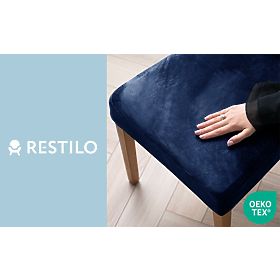 RESTILO Stuhlhusse SENTO Farbe Indigo glatter klassischer Stil