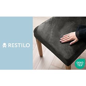 RESTILO Stuhlbezug SENTO Farbe Stahl glatt klassischer Stil