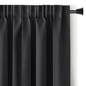 RESTILO Vorhang BLACKOUT Farbe Schwarz Schärpe klassischer Stil Band Material Blackout 140x245
