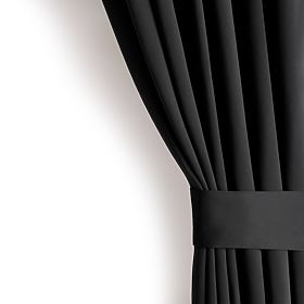 RESTILO Vorhang BLACKOUT Farbe Schwarz Schärpe klassischer Stil Band Material Blackout 140x245