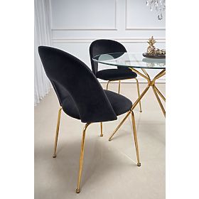 RONDO Tisch, Platte - transparent, Beine - gold