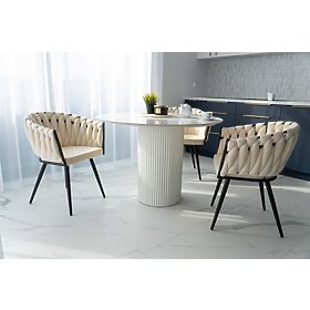 Samtgestrickter Stuhl ASTON VELVET beige