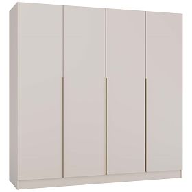 SCHRANK SENSO 4D 200 CM 4 TÜREN GOLDENE GRIFFE FÜR WOHNZIMMER SCHLAFZIMMER KASCHMIR BEIGE