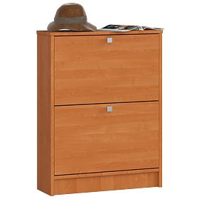Schuhschrank 2 Klapptüren 60 cm - Erle
