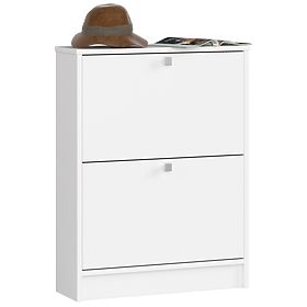 SCHUHSCHRANK 2 KLAPPTÜREN 60 cm WEISS
