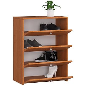 Schuhschrank mit 4 Klapptüren 60 cm - Erle