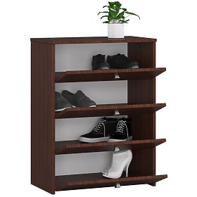 SCHUHSCHRANK MIT 4 KLAPPTÜREN 60 cm WENGE