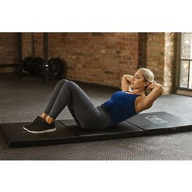 Schwarze Gymnastikmatte für Fitnessübungen 182x60cm