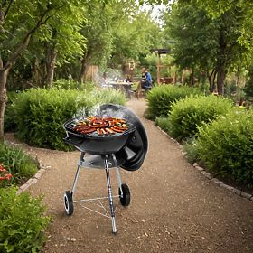 Schwarzer Gartenkohlegrill RUND