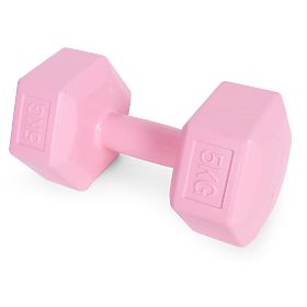 Sechseckige Hanteln Set 2x5 kg Fitnessgewichte rosa ModernHome