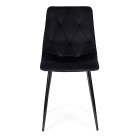 Set aus 4 gesteppten Samtstühlen für Ess- und Wohnzimmer - Schwarz