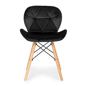 Set aus 4 Samtstühlen für Esszimmer und Wohnzimmer - schwarz