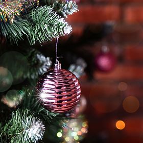 Set mit Weihnachtsdekorationen Lila/Rose 208 Stk.