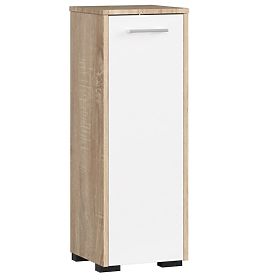 STEHENDER BADEZIMMERSCHRANK FIN S30 1D SONOMA EICHE / WEISS