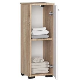 STEHENDER BADEZIMMERSCHRANK FIN S30 1D SONOMA EICHE / WEISS