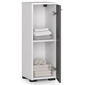 STEHENDER BADEZIMMERSCHRANK FIN S30 1D WEISS / GRAU