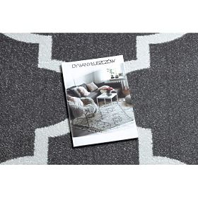 Teppich SKETCH - F730 Muster Marokkanisches Kleeblatt, Gitter Grau / Weiß, F.H.Kabis