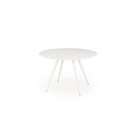 Tisch ARAMIS, Platte - Terrazzo, Beine - Weiß (2p=1Stk)