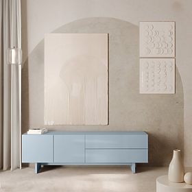 TV-Schrank Glim, rauchblau, glänzend