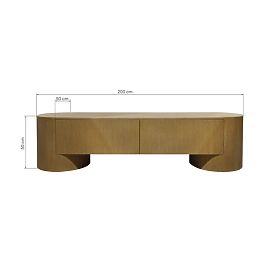TV-Schrank mit Schubladen Aspen, 200 cm, Natur-Eiche