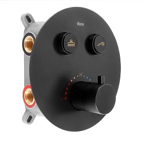 Unterputz-Duschset mit Thermostat LUNGO Schwarz + BOX