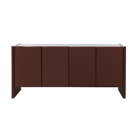 Vier-türige Kommode Loren, bordeaux/braun, Marmor, glänzend