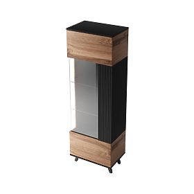 Vitrine RANDOM W-1 - Wotan Eiche/Schwarz
