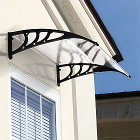 Vordach über der Tür 120x100 cm Schutzdach Polycarbonat
