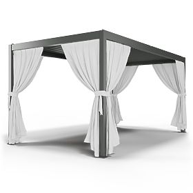 Vorhang 475 cm für die Seite der Pergola 5 m, weiß